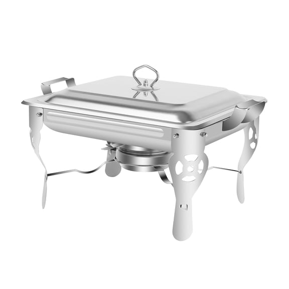 Chafing Dish Buffet Set 6L Stainless Steel Food Warmer with Lid & Fuel Holder, Rectangle Chafing Dishes for Catering, Party, Wedding