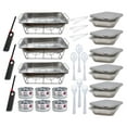 thumbnail image 1 of Chafing Dish Buffet Set Disposable | Buffet Servers and Warmers, Buffet Serving Kit | Includes Chafing Fuel, Wire Racks, Foil Pans Full Size, 9x13 Aluminum Pans Disposable, Serving Utensils| 36 Pieces, 1 of 8