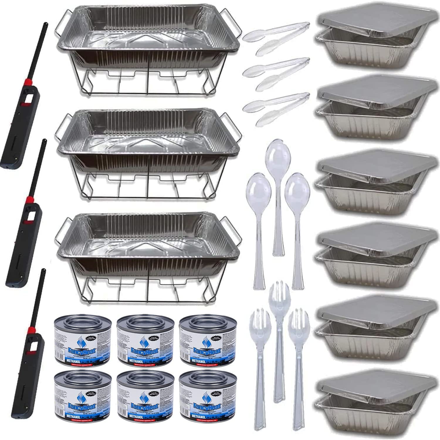 Chafing Dish Buffet Set Disposable Servers And Warmers, Serving Kit