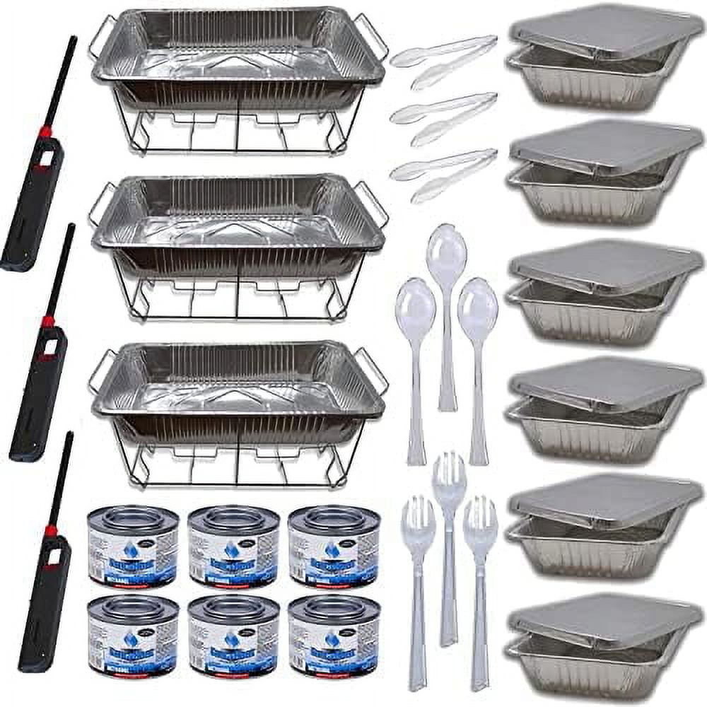 Chafing Dish Buffet Set Disposable Servers And Warmers, Serving Kit
