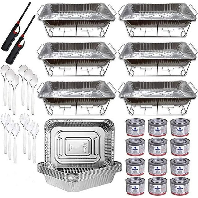 Chafing Dish Buffet Set Disposable Buffet Servers and Warmers, Buffet
