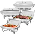 thumbnail image 1 of Chafing Dish Buffet Set, Jacgood 4 Pack Stainless Steel Chafing Dishes for Buffet, Buffet Servers and Warmers for Wedding, Catering, Full Pans, 1 of 6
