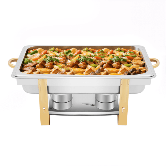 Chafing Dish Buffet Set, Portable Stainless Steel Food Warmer, Single Pan Buffet Server, Chafing Dish Set Perfect for Catering, Parties, Events and Holiday