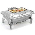 thumbnail image 1 of Chafing Dish Buffet Set w/Visible Window,9QT Stainless Steel Flip Cover Chafer with Removable Base,Chafers and Buffet Warmer for Catering,Warming Tray for Wedding,Parties,Banquet,Catering Events, 1 of 7