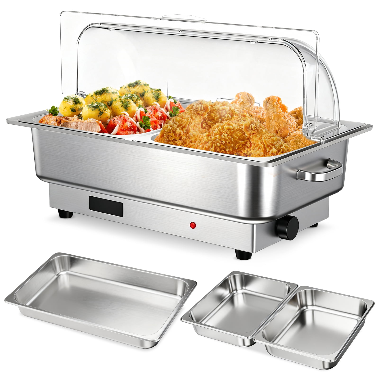 Chafing Dish Electric Buffet Set,9QT Stainless Steel Food Servers and ...
