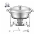 thumbnail image 1 of Chafing Dish Set 5 Qt 2-Pack, Round Stainless Steel Buffet Servers, Full Size Food Warmers for Catering, Weddings, Parties - Silver, 1 of 9