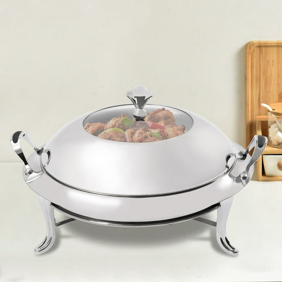 Chafing Dish Set Round 3.17Qt Stainless Steel Buffet Servers + Warmers