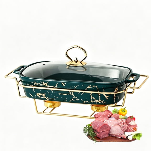 Chafing Dish Set, Warming Tray Serving Dishes, Ceramic Food Warmers for Parties, Buffet Warmer Cookware Sets, for Catering Buffet and Party
