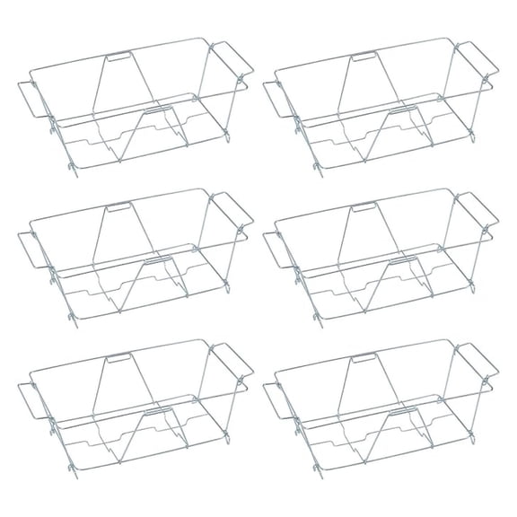 Chafing Dish Wire Rack - Folding Wire Racks for Food Warmer, Chafer Buffet Stand for Catering - Stand for Food Warmer, Holds Water & Food Pans - Pack of 6