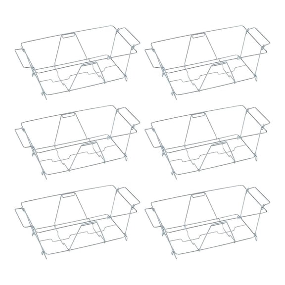 Chafing Dish Wire Rack - Folding Wire Racks for Food Warmer, Chafer Buffet Stand for Catering - Stand for Food Warmer, Holds Water & Food Pans - Pack of 6
