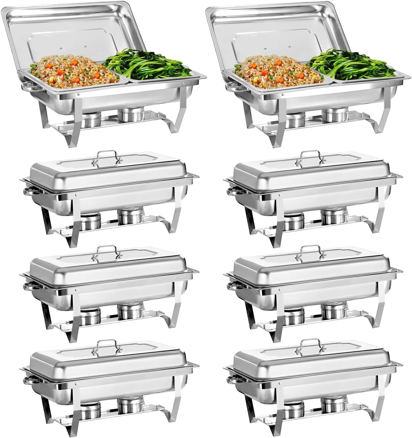 Costway 2 Packs Chafing Dish 9 Quart Stainless Steel Rectangular Chafer Full Size Buffet, 1 Unit