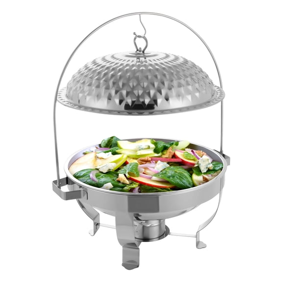 Shangmakel Chafing Dishes 8.5qt/8l, Stainless Steel Round Buffet Chafer, Hanging Lid Dining Stove and Buffet Warmers Sets for Buffet Restaurants, Snack Bars, Family Gatherings