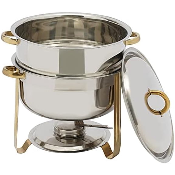 Chafing Dishes for Buffet, 2- Tier 14 QT Stainless Steel Chafing Dishes Buffet Set for Home Kitchen Party Banquet Events Dining-Table, Gold$$Home Decor, Kitchen, & Other