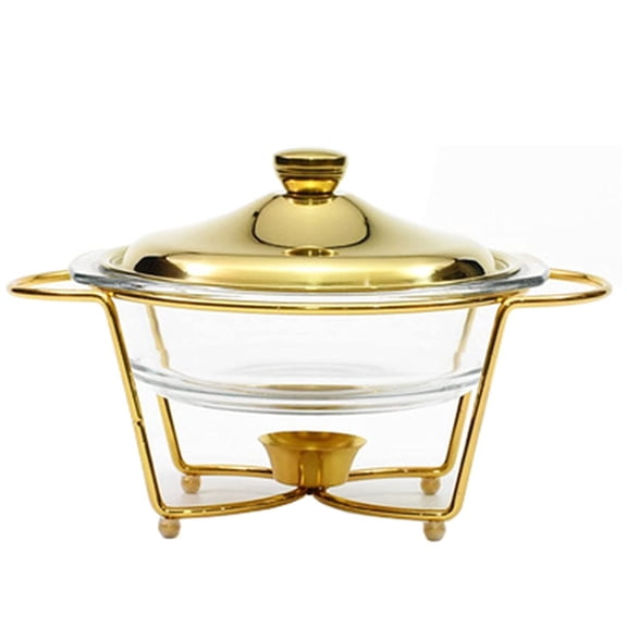 Chafing Dishes Round Buffet Chair with Glass Chafing Dishes 2L