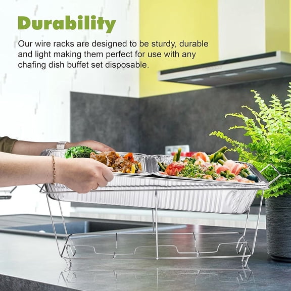 Chafing Wire Rack Buffet Stand - 12 Pack Full Size Racks For Dish Serving Trays Food Warmer catering supplies for Parties, Occasions, or Events