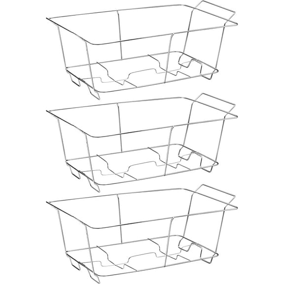 Chafing Wire Rack Buffet Stand – (3 pack) Chrome Frame Reusable Full Size Racks For Dish Serving Trays, Catering Food Warmers for Home Parties, Weddings, Events