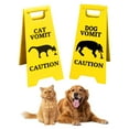thumbnail image 1 of Chagetd 1/2Pcs Dog Cat Vomit Caution Sign Weather-proof Plastic Outdoor Garden Yard Lawn Pet Black Cat Vomit Warning Sign Bathroom Decoration, 1 of 8