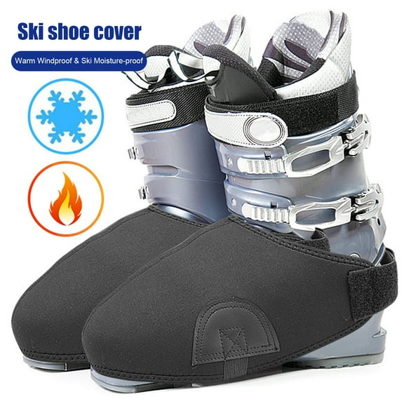 Chagetd 1Pc/2Pcs Ski Boot Covers Winter Warm Ski Shoe Covers Insulated Ski Boot Warmer Skiing Accessories to Keep Feet Dry Warm