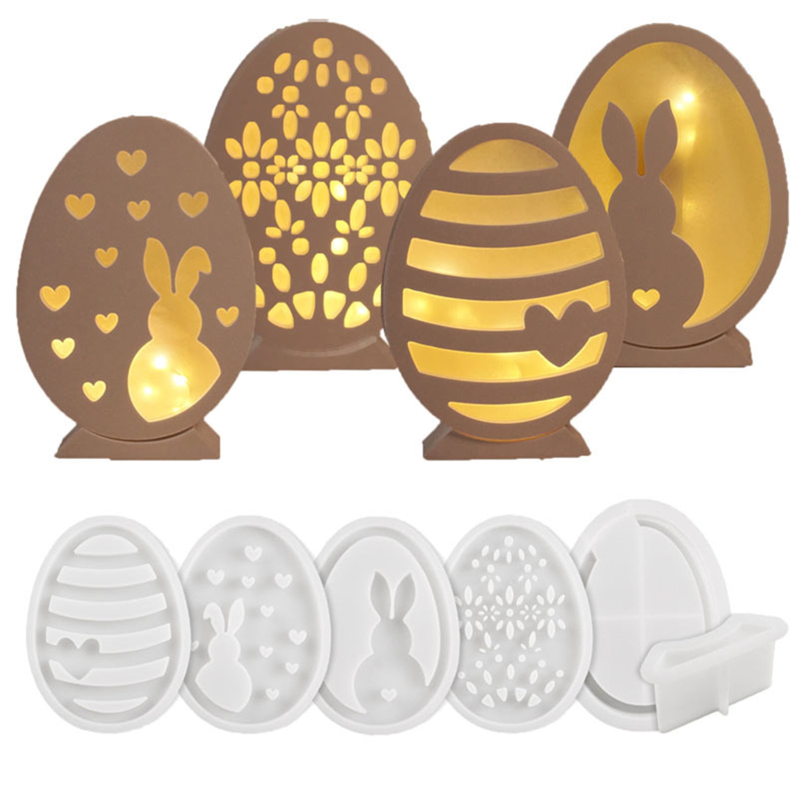Chagetd Easter Silicone Mold Easter Bunny Mold Flexible Casting Mold ...