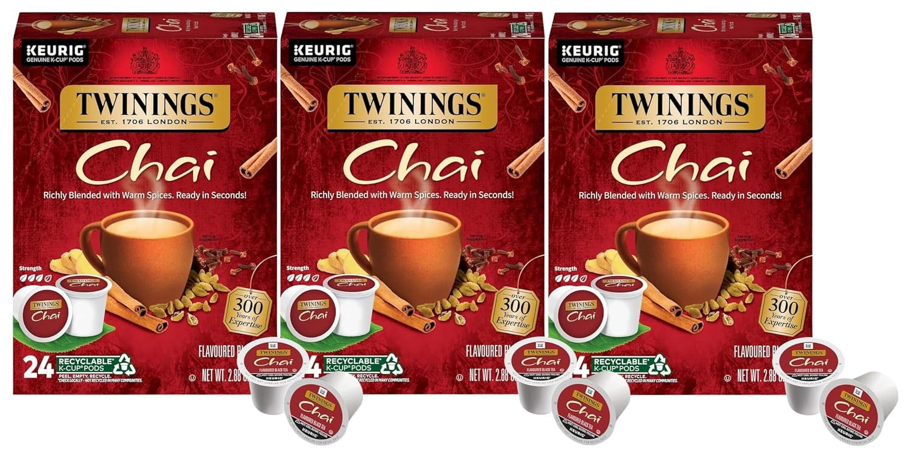 Chai Black Tea KCup Pods for Keurig, 24 Count (Pack of 3), Naturally