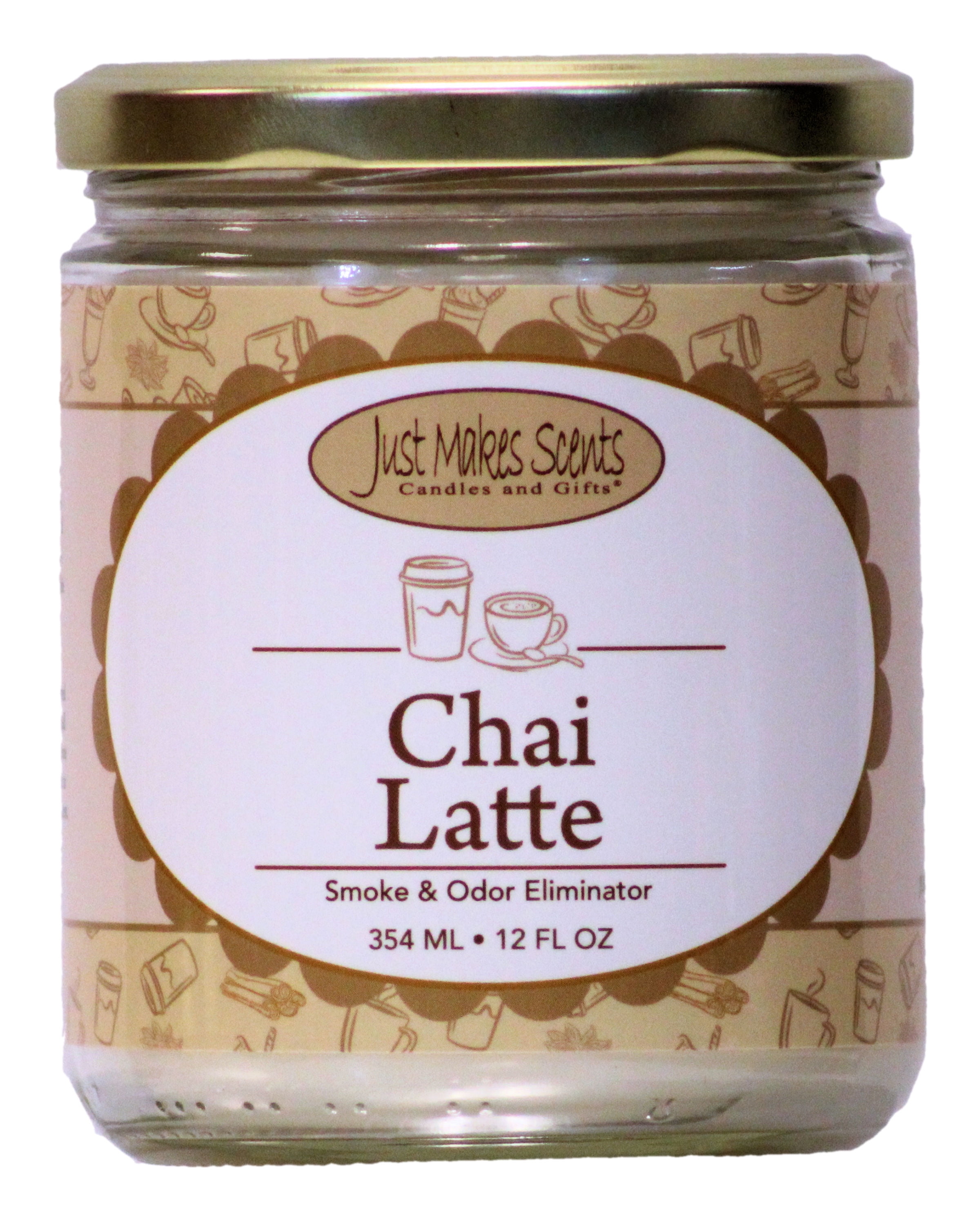 Chai Latte Smoke and Odor Eliminator Salsa Jar Candle 12oz -Just Makes Scents Candles & Gifts