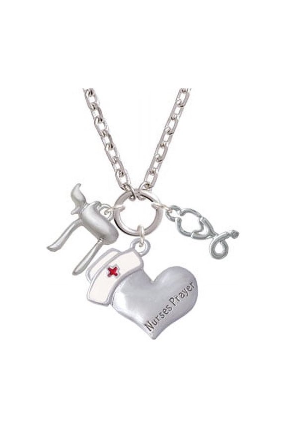 Chai Nurse's Prayer Heart and Stethoscope Zoe Necklace