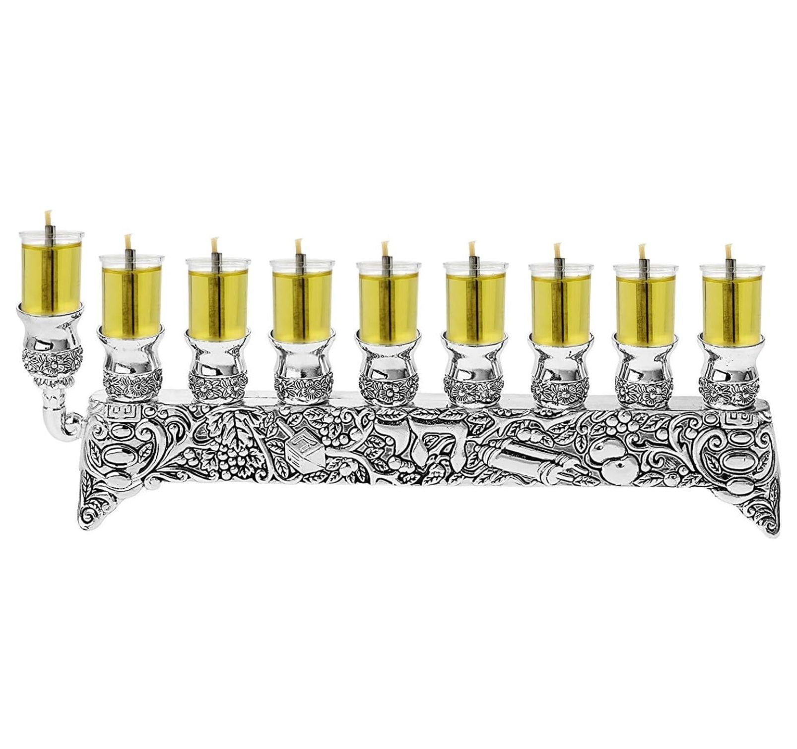 Chai Oil Menorah for Candles or Oil for Hanukkah