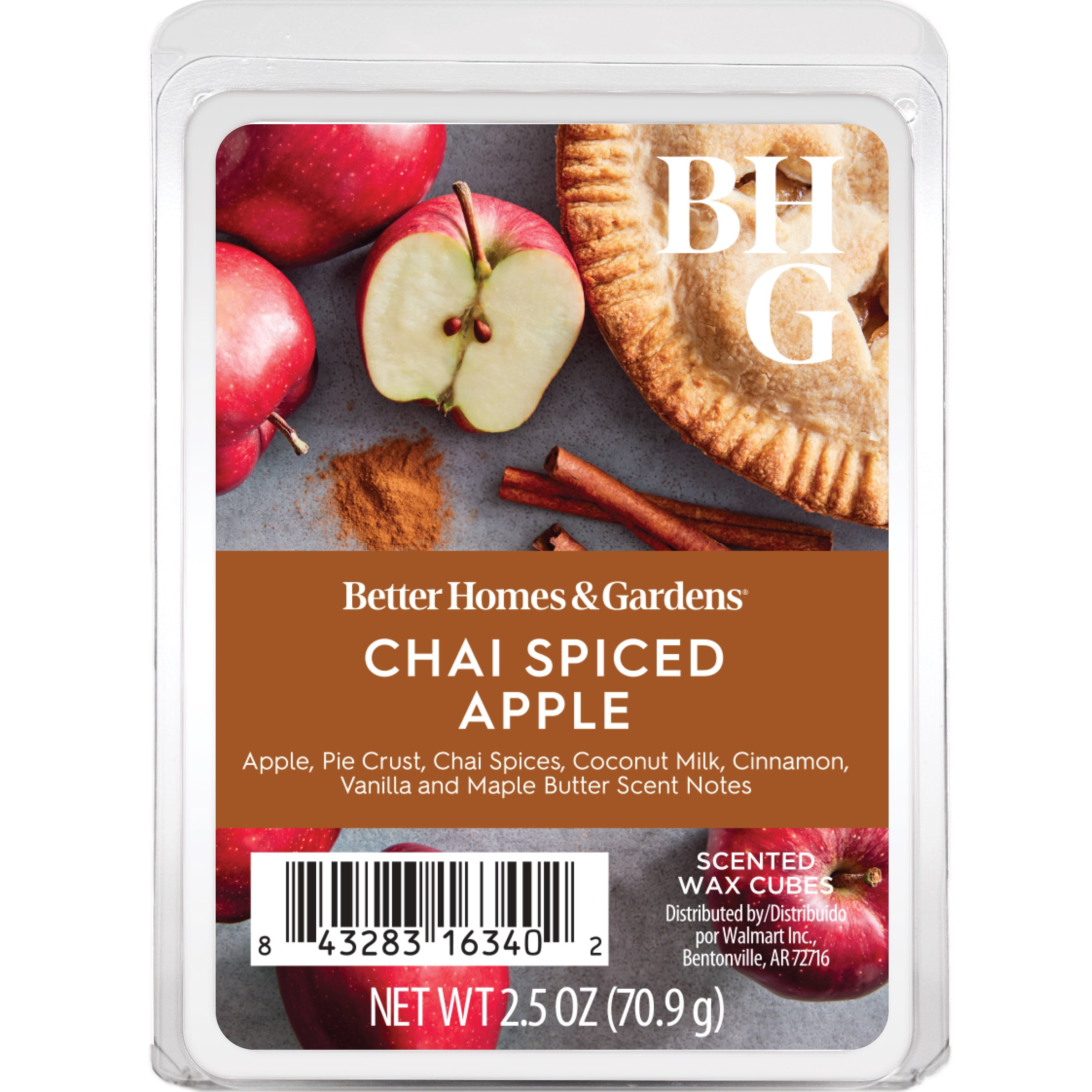 Better Homes and Gardens Chai Spiced Apple Scented Wax Melts, 2.5