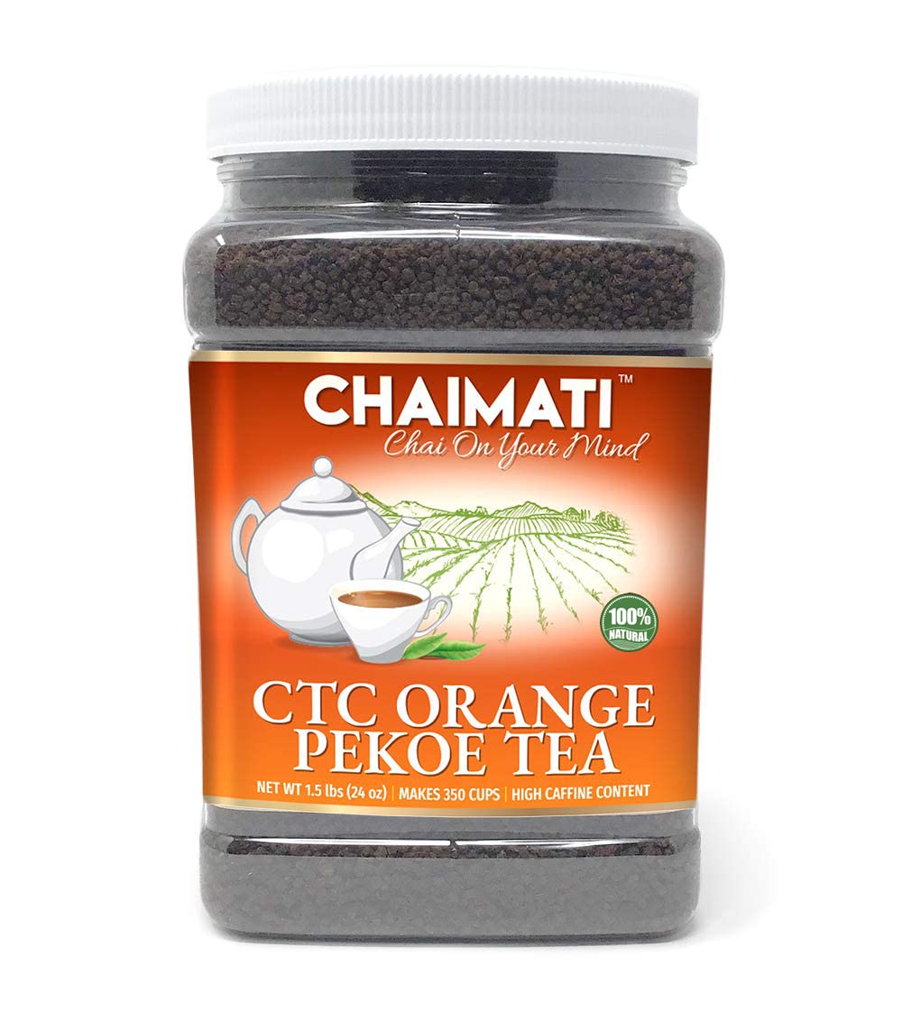 ChaiMati – CTC Orange Pekoe Black Tea – Malty Awakening Tea – Strong Flavor/Smooth undertones – High in Caffeine – Makes for 350 Cups – Easy to Store – 1.25 lbs Food Grade Jar - image 1 of 4