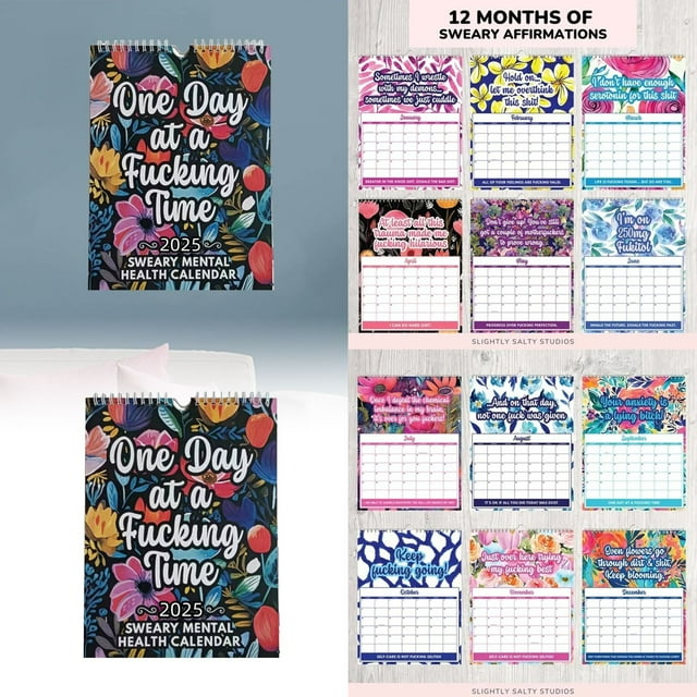 Chailin 2025 Mental Health Calendar Funny Calendar 2025 Wall Calendar