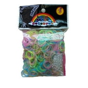 Chailin 600 Piece Glow In The Dark Latex Rubber Band Bracelet Pack Rubber Band Mega Value Pack With Clips