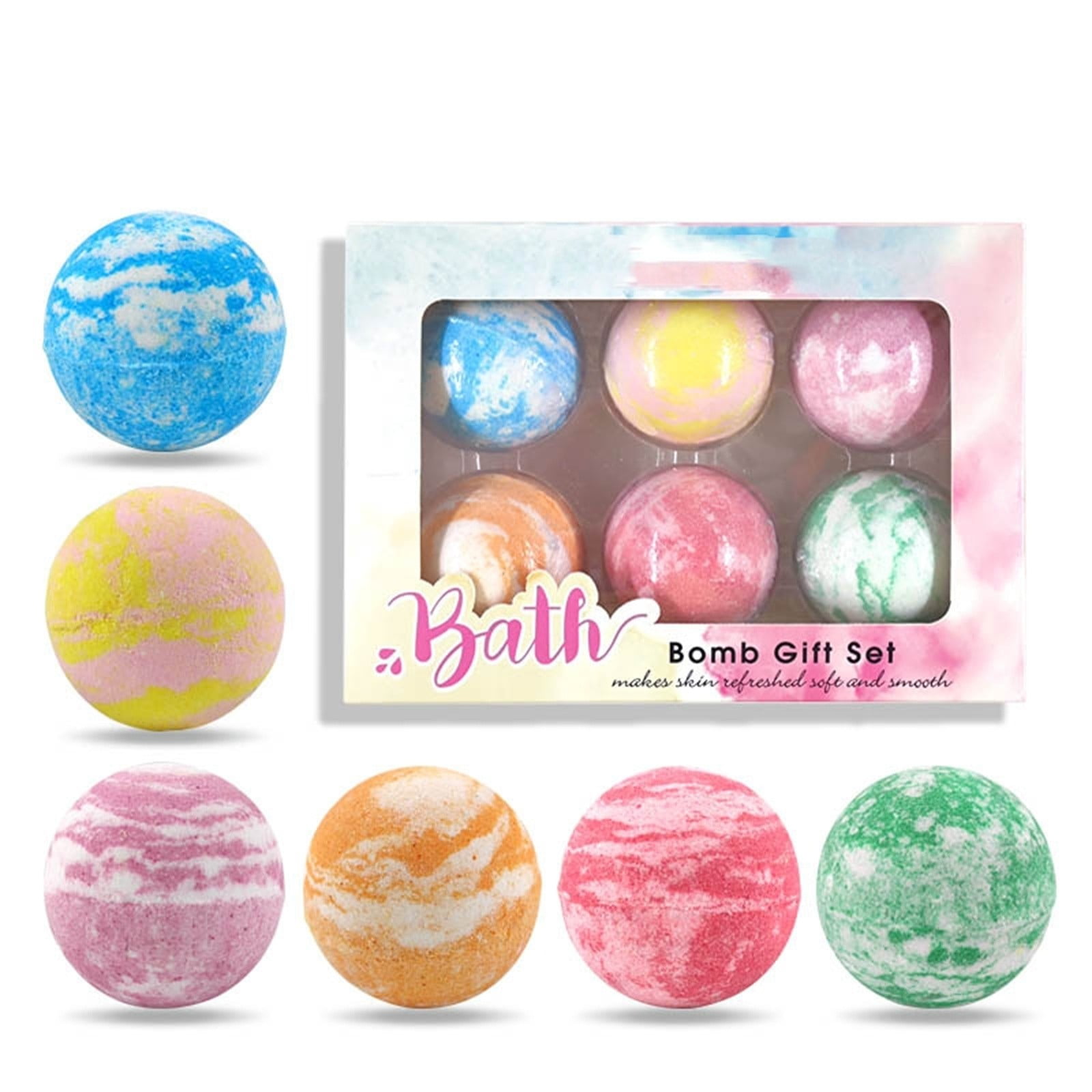 Chailin Bath Bombs For Kids And Women 6 Natural Handmade Bath Bomb Set ...