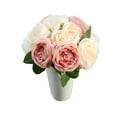 Chailin Rose Silk Flowers 5 Flower Head Leaf Garden DIY