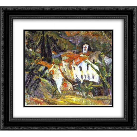 Chaim Soutine 2x Matted 24x20 Black Ornate Framed Art Print 'Ceret Lanscape'