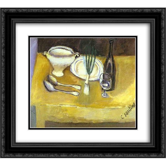 Chaim Soutine 2x Matted 24x20 Black Ornate Framed Art Print 'Still Life with Soup Tureen'
