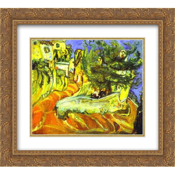 Chaim Soutine 2x Matted 24x20 Gold Ornate Framed Art Print 'Street of Cagnes-sur-Ner'