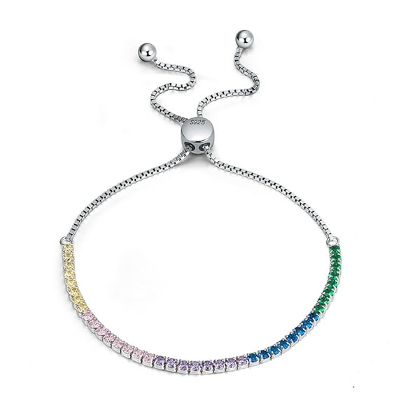 Chain Adjustable Bracelet for Women Cubic Zirconia Sterling Silver Ginger Lyne Collection