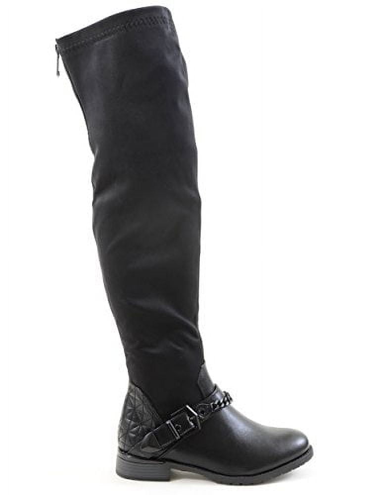 Chain Anklet Harness Knee High Stretchy Knee Women s Vegan Boots