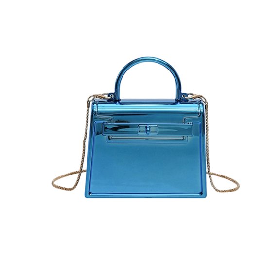 Chain Bag, Small Square Purse for Women, Acrylic Shoulder Bag with Adjustable Strap, Mini Crossbody Bag for Essentials, Modern Clear Handbag