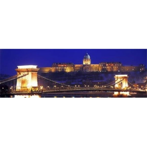 Chain Bridge  Royal Palace  Budapest  Hungary Poster Print by  - 36 x 12