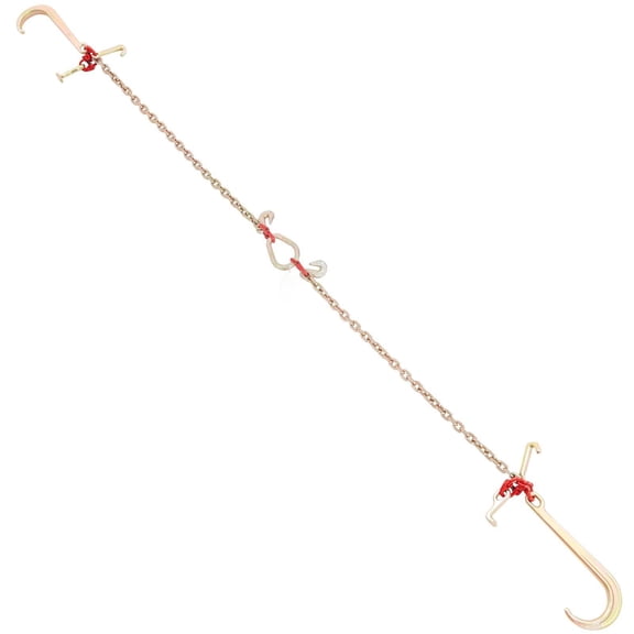 Chain Bridle 9620lbs WLL, 5/16'' x 3' G80 Tow Chain with RTJ Hooks & D-Shackle - Galvanized Steel for Lifting & Moving