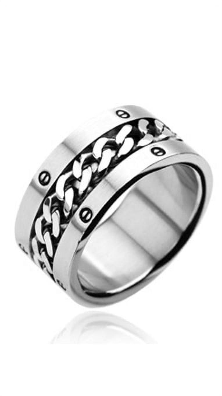 Chain Link Rings for Women Size 7 Stainless Steel Pinky Rings Men 