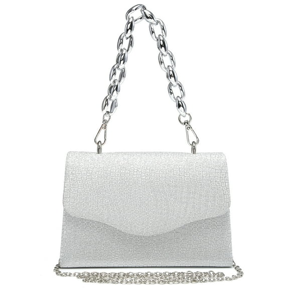 Chain Clutch Purse Glitter Frosted Evening Bag Party Cocktail Prom Handbags for Women