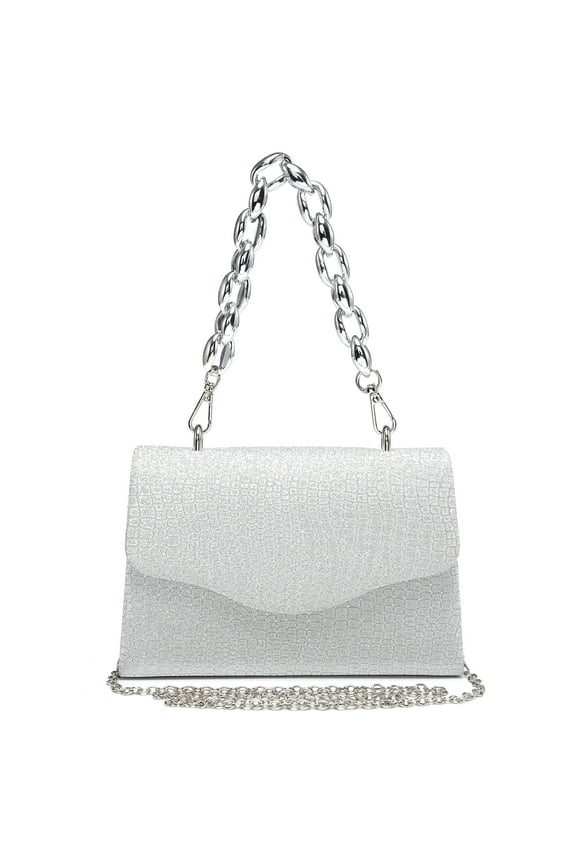 Chain Clutch Purse Glitter Frosted Evening Bag Party Cocktail Prom Handbags for Women