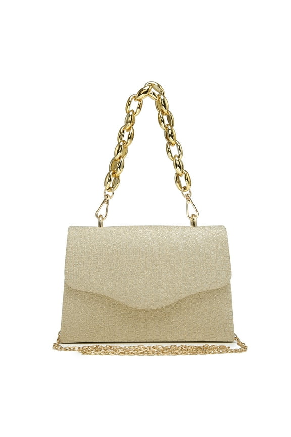 Chain Clutch Purse Glitter Frosted Evening Bag Party Cocktail Prom Handbags for Women