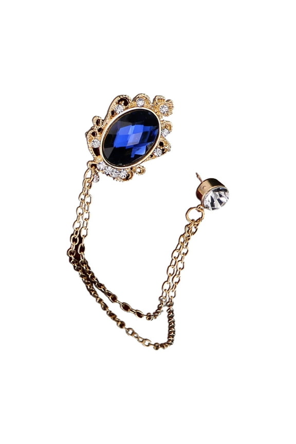 Chain Collar Lapel Pin Men's Brooch Suit Pin Badge with Chains Brooch Buckles for Men Shirt Collar Pin Chain Brooch