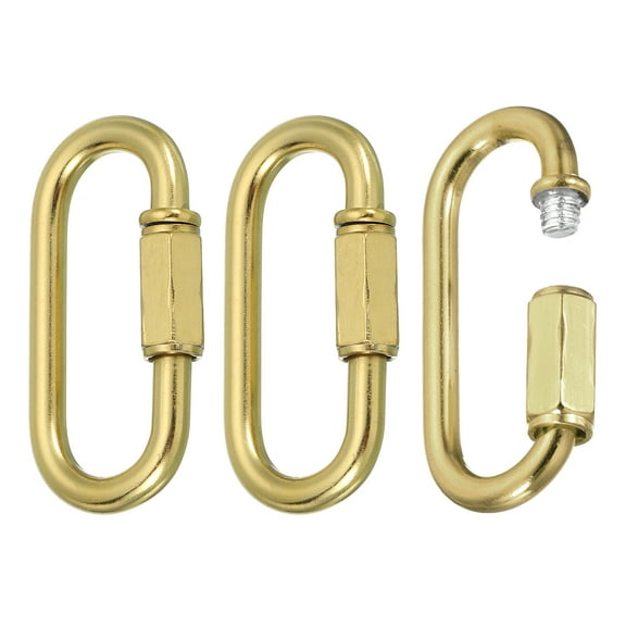 Chain Connectors, 5mm Thick Quick Link Screw Lock Oval Clips for Chandelier Pendant Lights, Copper, Pack of 3