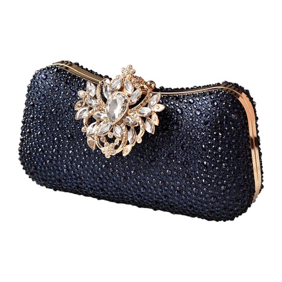 Chain Crossbody Shoulder Bag for Women, Elegant Rhinestone Evening Clutch Purse Wedding Party
