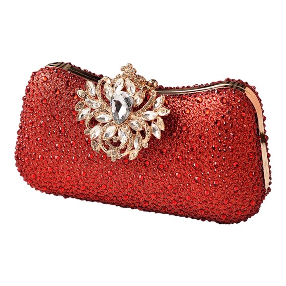 Chain Crossbody Shoulder Bag for Women, Elegant Rhinestone Evening Clutch Purse Wedding Party