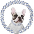 thumbnail image 1 of Chain Dog Collar for Large Dogs, Diamond Metal Cuban Link Dog Collar,15mm Wide Bling Sparkly Puppy Necklace for Small Medium Large Pet Dogs Cats Blue(22 inch), 1 of 6